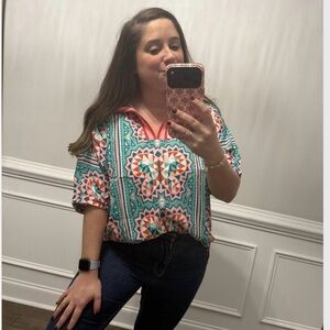 Geometric Print Women's Top